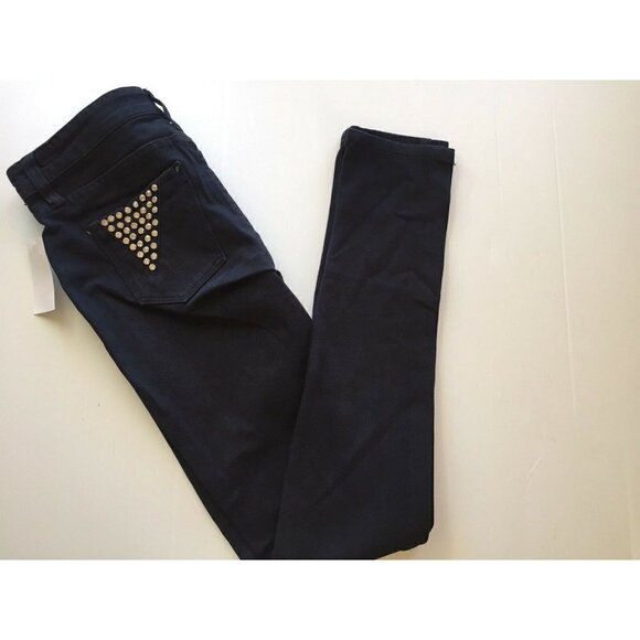 SL8 Denim Dark Blue Skinny Sequin Pants - Picture 10 of 12